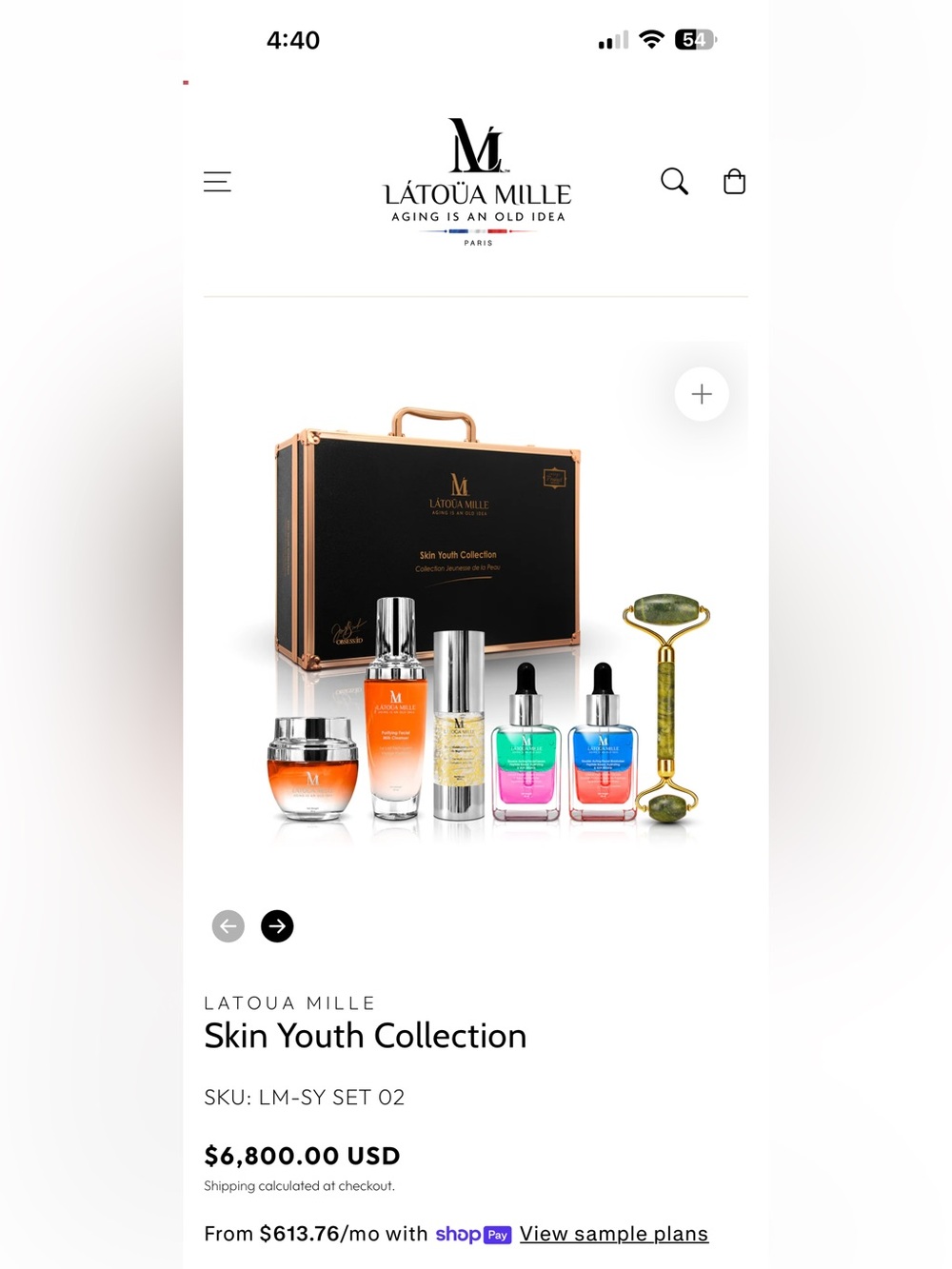 Skin Youth Collection Serum & Jade Roller - Green